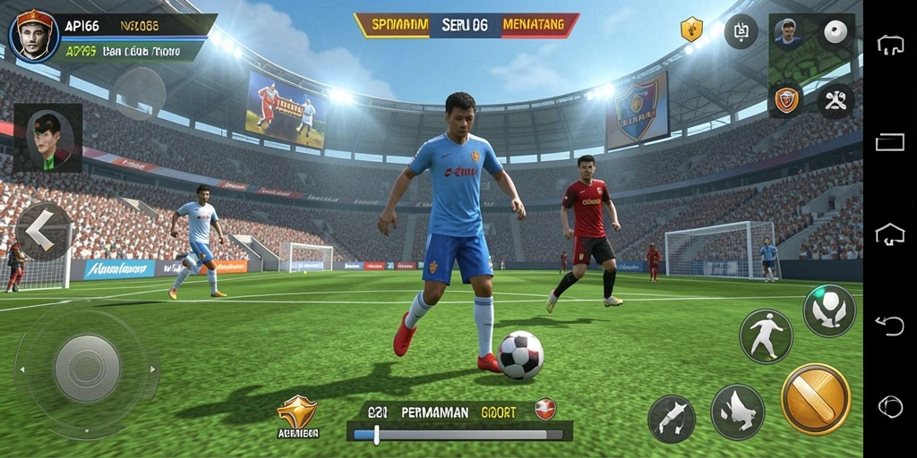 Tangkapan layar utama API66 menunjukkan aksi seru dalam permainan olahraga.