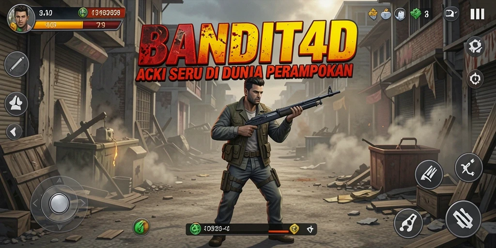 Screenshot utama BANDIT4D yang menunjukkan aksi seru perampokan.