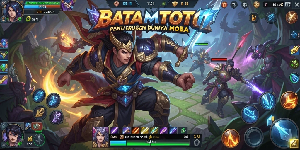 Gameplay intens di arena pertempuran BATAMTOTO yang menampilkan karakter ikonik.