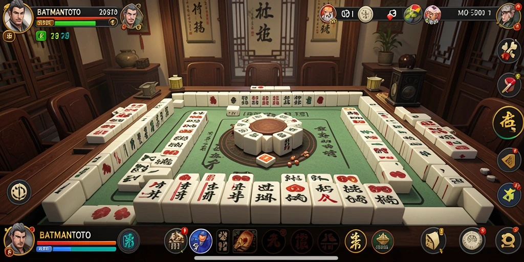 Tampilan gameplay menarik dari BATMANTOTO dalam permainan Mahjong.