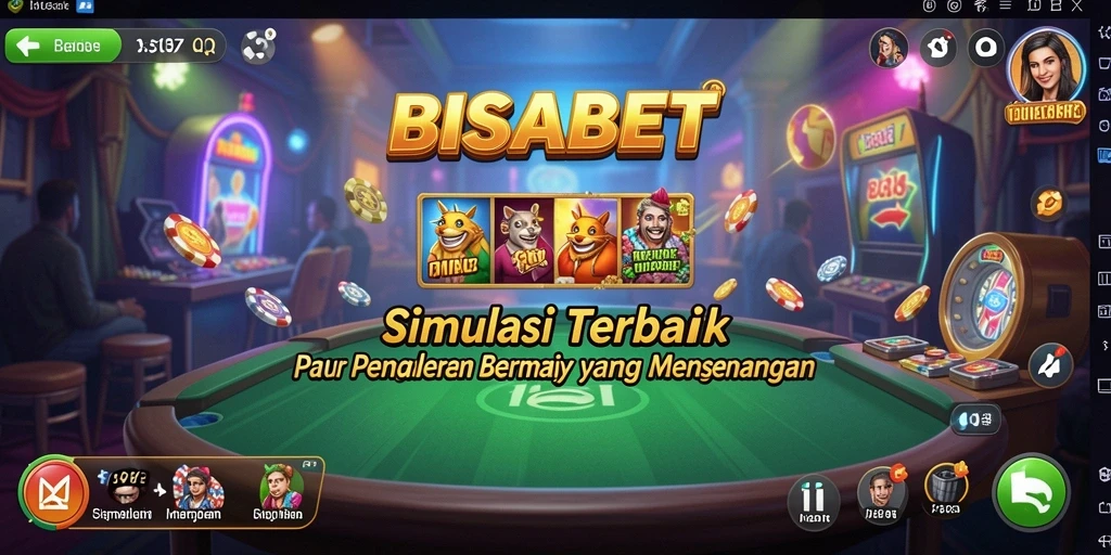 Screenshot gameplay dari BISABET, menampilkan dunia simulasi yang mendalam.