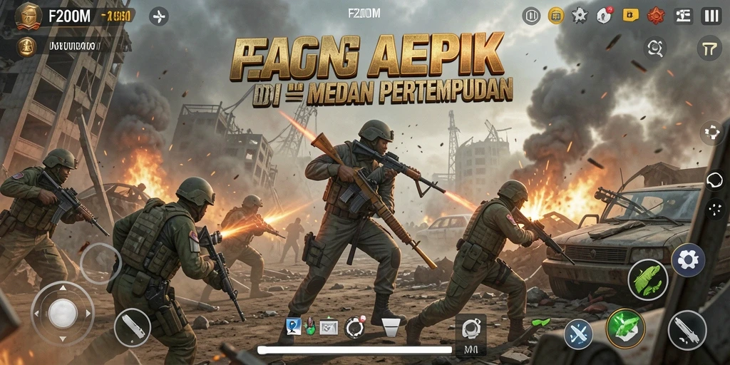 Tampilan gameplay F200M yang intens dan mendebarkan.