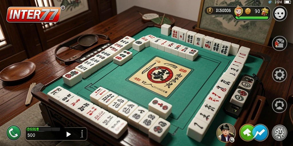 Tampilan gameplay menarik dari INTER77 dalam permainan Mahjong.
