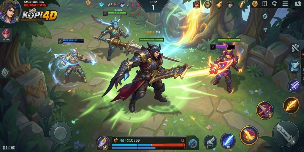 Tampilan gameplay MOBA dalam KOPI4D yang seru dan menegangkan.