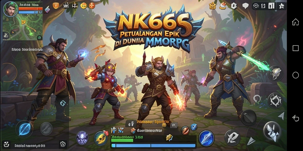 Screenshot gameplay NK666 menampilkan pertarungan epik di dunia MMORPG.