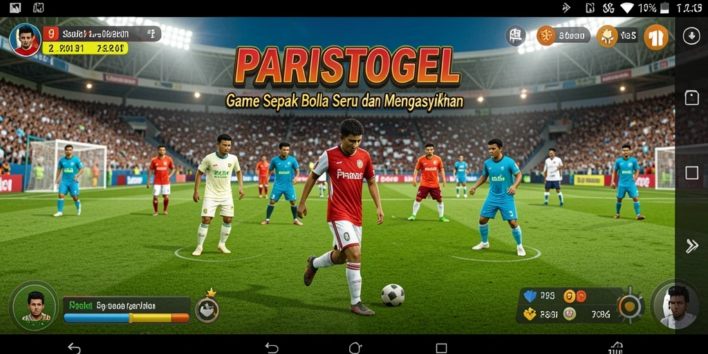 Tampilan seru dari gameplay sepak bola di PARISTOGEL.