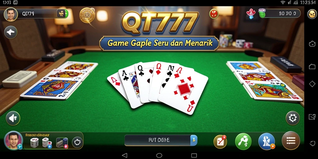 Screenshot QT777 menampilkan gameplay seru Gaple yang mengasyikkan.