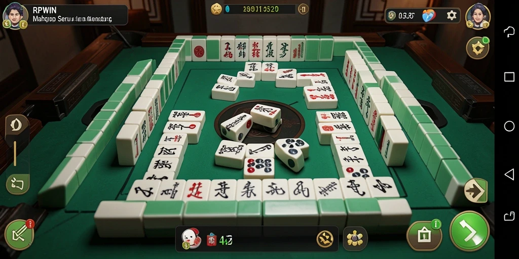 Tampilan seru dari gameplay Mahjong di RPWIN dengan grafik menarik.