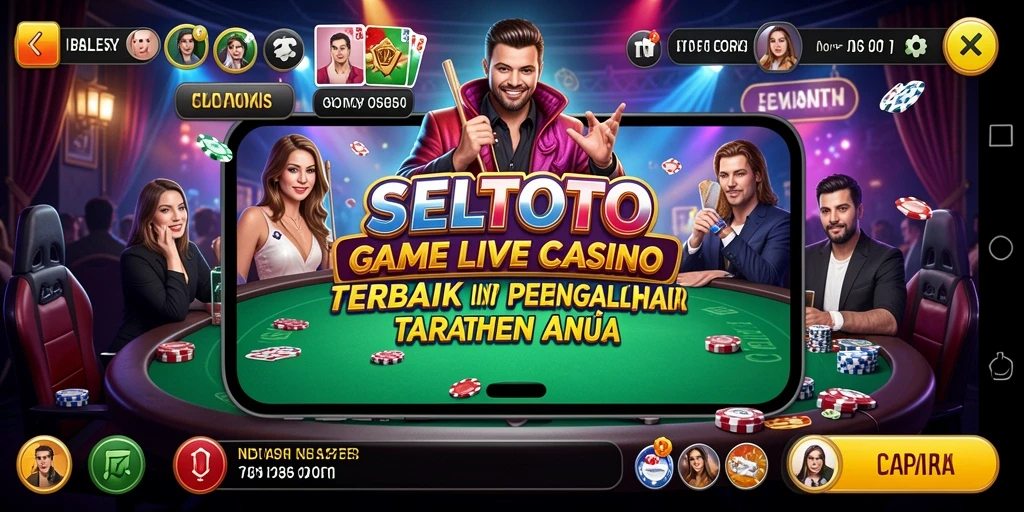 Screenshot gameplay SELTOTO menampilkan dealer profesional di meja permainan Live Casino.