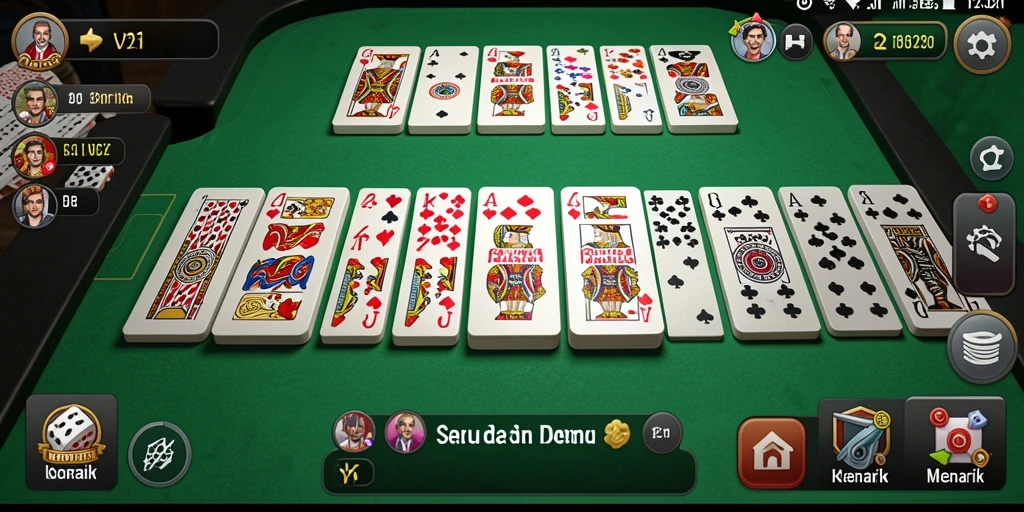 Tampilan gameplay V21 yang menarik dalam permainan Domino.